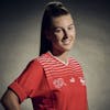Switzerland's Seraina Piubel poses for a portrait during a training camp of the Swiss women's national football team on Thursday, June 29, 2023 at the Grand Hotel des Bains in Yverdon, Switzerland. The Swiss team will take part in the Women's World Cup in Australia and New Zealand from 20 July to 20 August. (KEYSTONE/Gabriel Monnet)