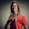 Switzerland's Viola Calligaris poses for a portrait during a training camp of the Swiss women's national football team on Thursday, June 29, 2023 at the Grand Hotel des Bains in Yverdon, Switzerland. The Swiss team will take part in the Women's World Cup in Australia and New Zealand from 20 July to 20 August. (KEYSTONE/Gabriel Monnet)