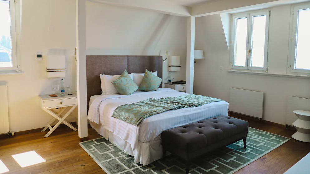 Soundcheck in Montreux. In dieser 12'500-Franken-Suite schlafen die Stars am Genfersee