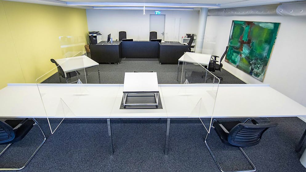 Der Saal des Kriminalgerichts Luzern, in dem am 13. Juni der Prozess gegen die mutmassliche Menschenhändlerin stattgefunden hatte. (Archivaufnahme)