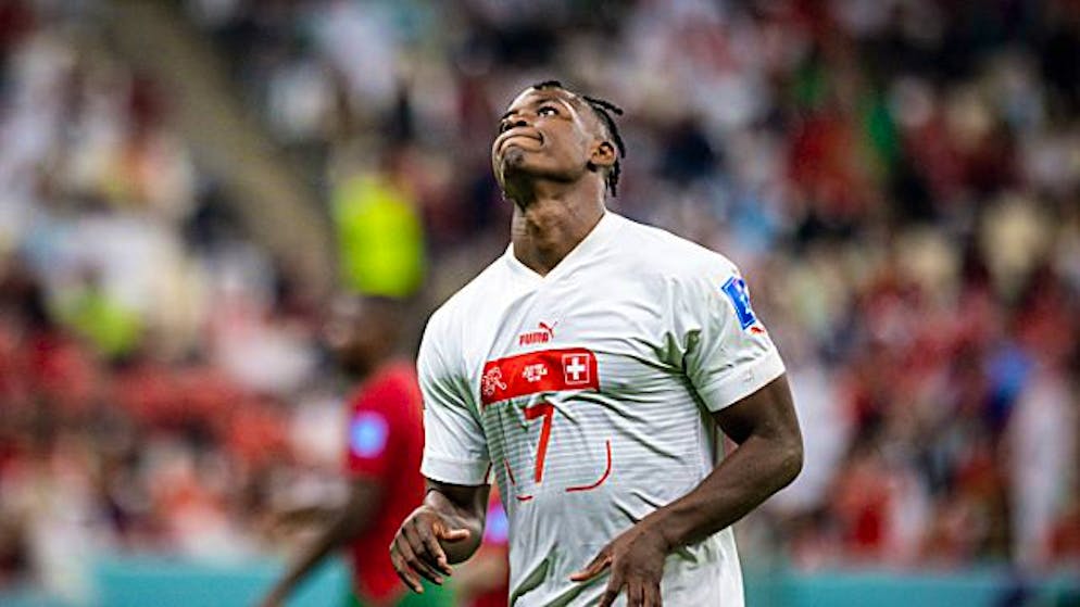La delusione dipinta sul volto dell'attaccante elvetico nella partita contro il Portogallo.