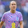 epa10721225 Lucy Bronze of England warms up before the international friendly between England and Portugal in Milton Keynes, Britain 01 July 2023. Both teams are preparing for the FIFA Women's World Cup 2023 in Australia and New Zealand which will kick-off on 20 July 2023. EPA/VINCE MIGNOTT