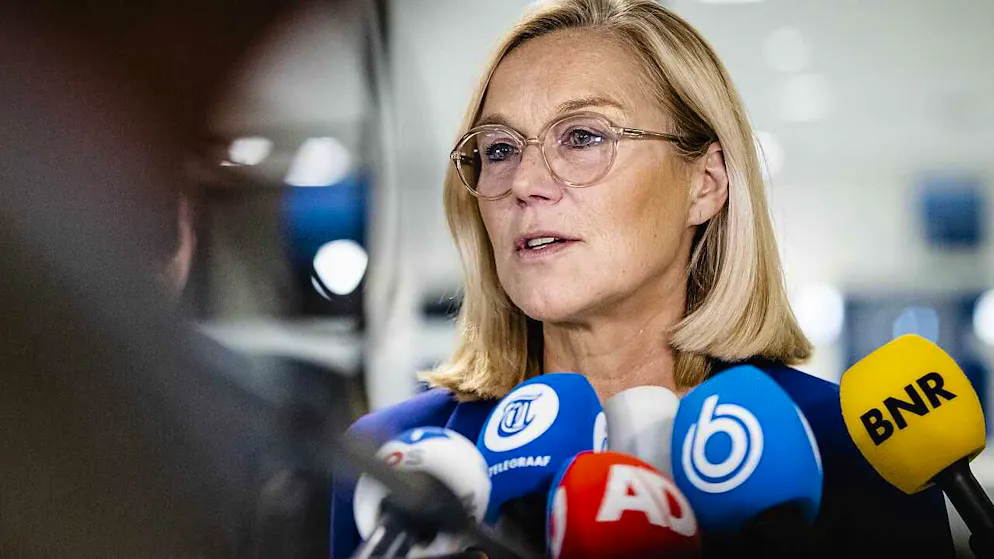 ARCHIV - Sigrid Kaag, Außenministerin der Niederlande, spricht in Den Haag mit Journalisten. Foto: Sem Van Der Wal/ANP/dpa