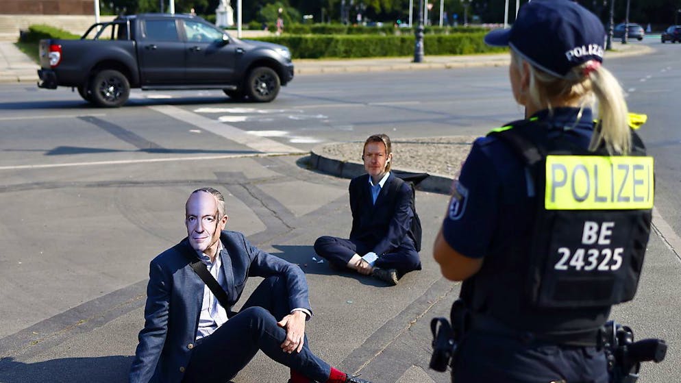 Una delle azioni di protesta a Berlino.