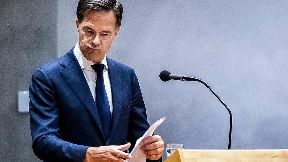 dpatopbilder - Der scheidende Premierminister Mark Rutte kündigt seinen Abschied aus der Politik an. Foto: Remko De Waal/ANP/dpa