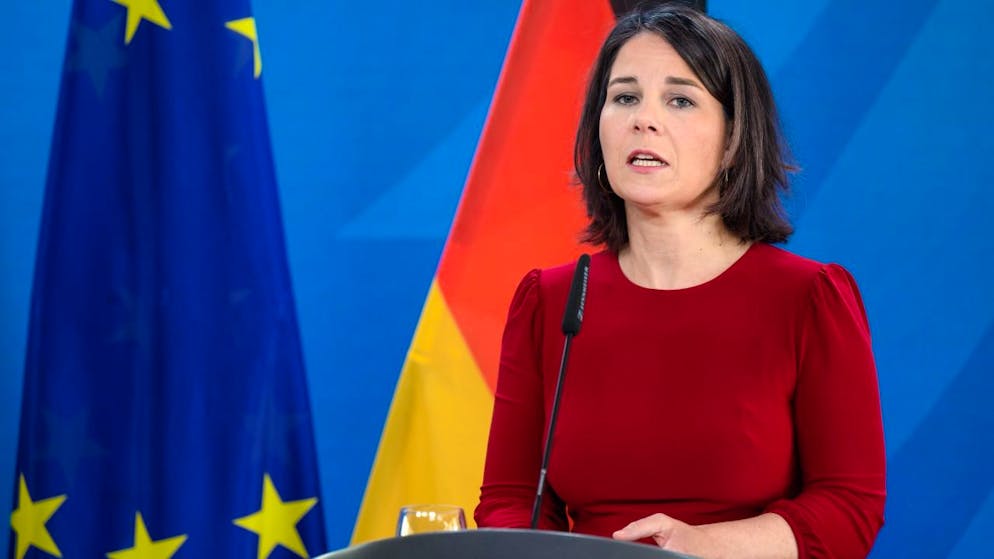 ARCHIV - Außenministerin Annalena Baerbock nimmt am Festakt zum 25. Jahrestag der Gründung des Internationalen Strafgerichtshofs teil. Foto: Bernd von Jutrczenka/dpa