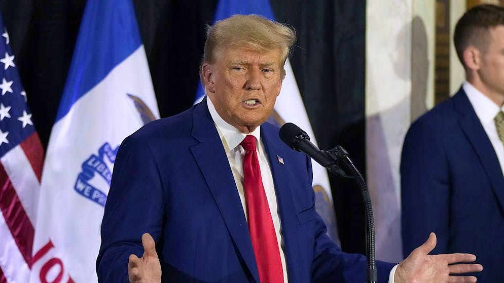 Donald Trump ha parlato ai suoi sostenitori in Iowa.