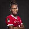 Switzerland's Coumba Sow poses for a portrait at the Swiss team hotel in Dunedin, New Zealand on Sunday July 16, 2023. (KEYSTONE/Michael Buholzer)