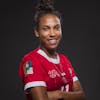 Switzerland's Coumba Sow poses for a portrait at the Swiss team hotel in Dunedin, New Zealand on Sunday July 16, 2023. (KEYSTONE/Michael Buholzer)