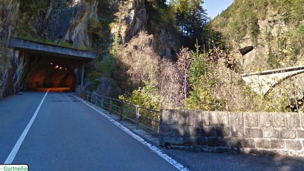 Der Eingang zum Tunnel "Unterer Leggistein".