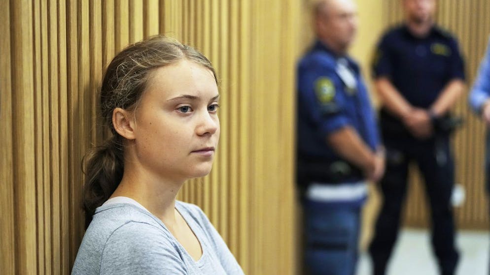 Greta Thunberg am 24. Juli 2023 im Gericht von Malmö. 