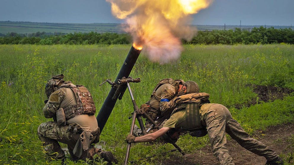 Ukrainische Soldaten am 24. Juni 2023 an der Front in der Region Saporischschja.