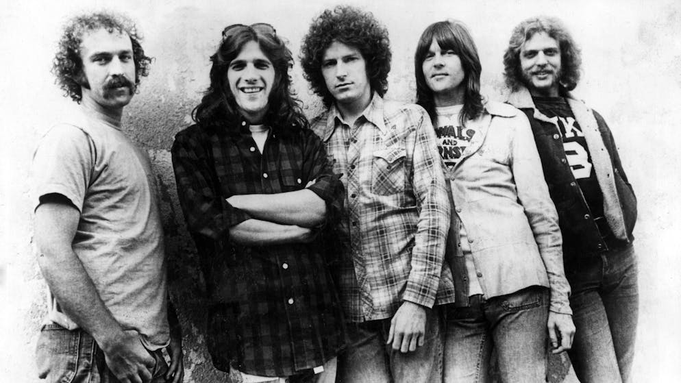 Bernie Leadon, Glenn Frey, Don Henley, Randy Meisner und Don Felder (v.l.n.r.): Die ursprünglichen «Eagles».