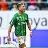 St. Gallens Christian Witzig bejubelt sein 1-1 im Fussball Super League Spiel zwischen dem FC St. Gallen und dem FC Luzern, am Sonntag, 6. August 2023, im Kybunpark in St. Gallen. (KEYSTONE/Gian Ehrenzeller)