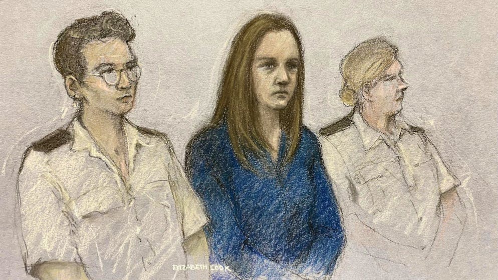 Eine Gerichtszeichnung zeigt die Pflegerin Lucy Letby vor Gericht in Manchester. Sie tötete sieben Babys – und wurde dafür verurteilt.