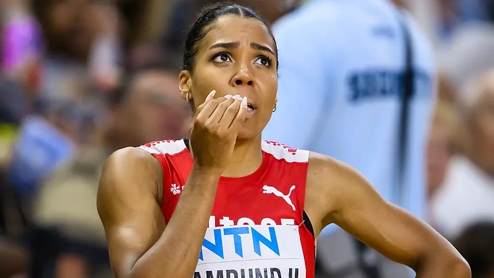 Mujinga Kambundji nach ihrem Halbfinal über 100 m an der WM in Budapest.