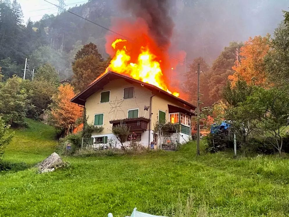 Im Einfamilienhaus in Gurtnellen UR ist am Montagmorgen ein Feuer ausgebrochen. 