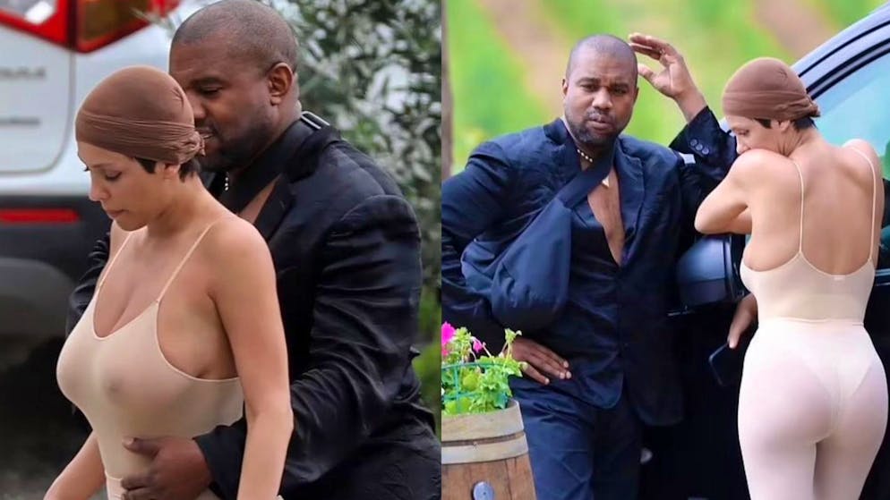 Empörung in Italien. Kanye Wests Gattin macht den Naked Suit zur Alltagskleidung