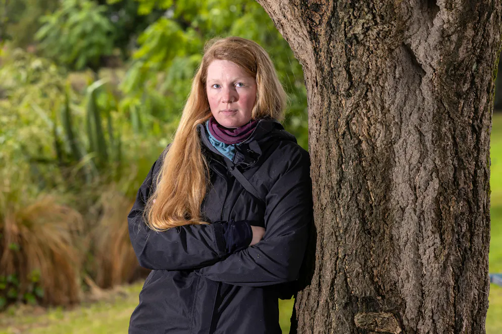 Liz Monahon am 24. Februar 2023: Ihr Peiniger wurde in Neuseeland wegen Bedrohung seiner Ex-Frau zu 100 Stunden gemeinnütziger Arbeit und zehn Monaten bedingt verurteilt.
