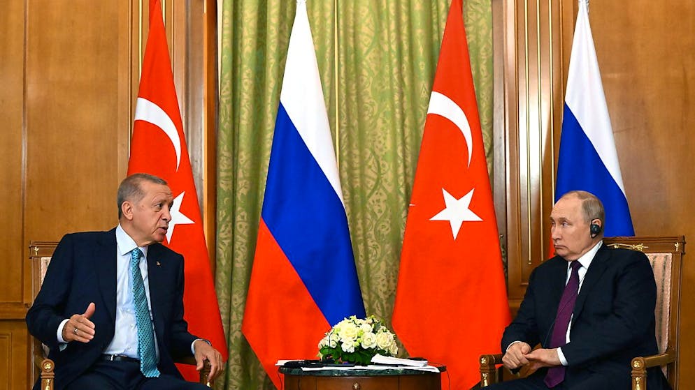 Da sinistra, il presidente turco Recep Tayyip Erdogan e quello russo Vladmir Putin Sochi