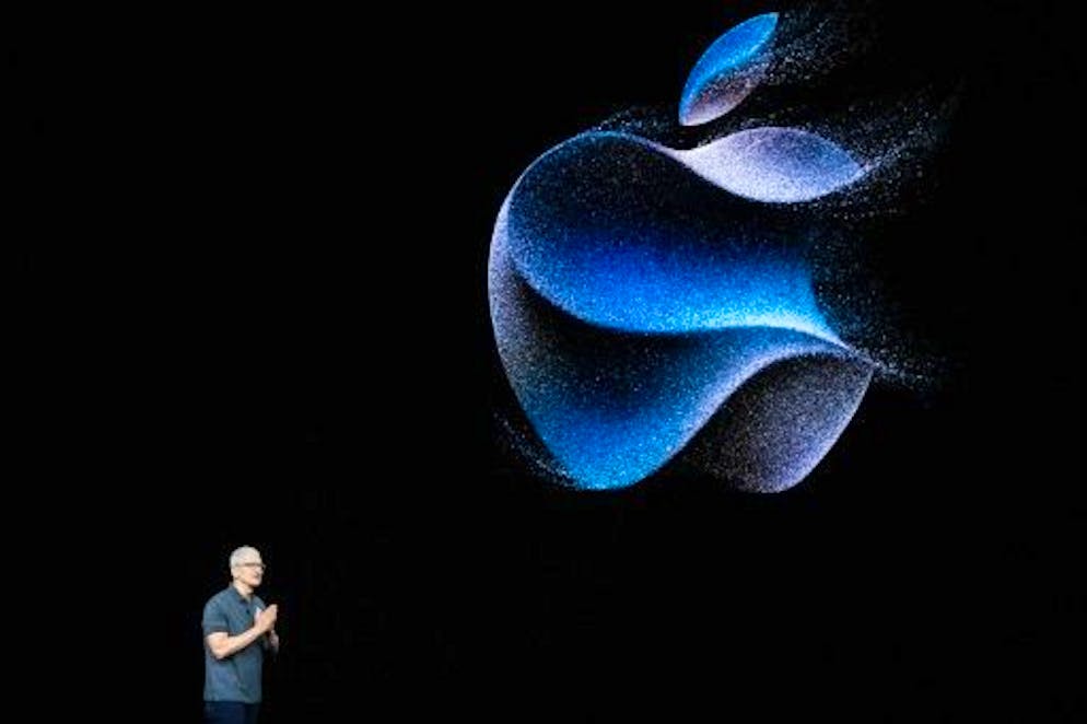 Apple cède et intègre le port de chargement universel requis par l'Europe - Gallery. Le patron d'Apple Tim Cook lors de l'événement de lancement de l'iPhone 15 au siège du groupe à Cupertino, en Californie, le 12 septembre 2023