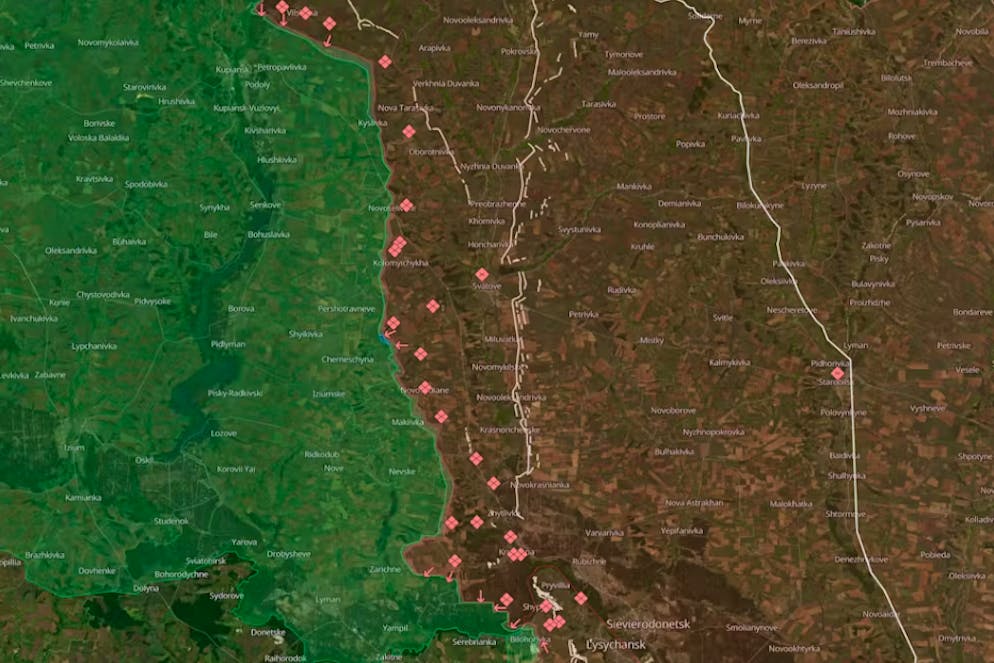 Il fronte sulla linea Kupyansk-Svatove-Kreminna.