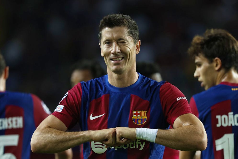 Robert Lewandowski segna la seconda rete della serata