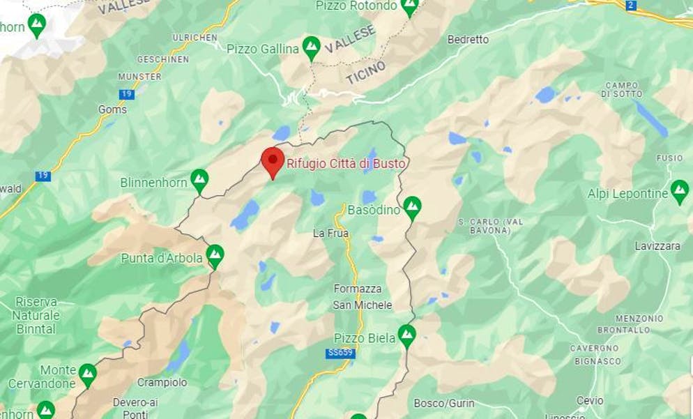 La zona della frana.