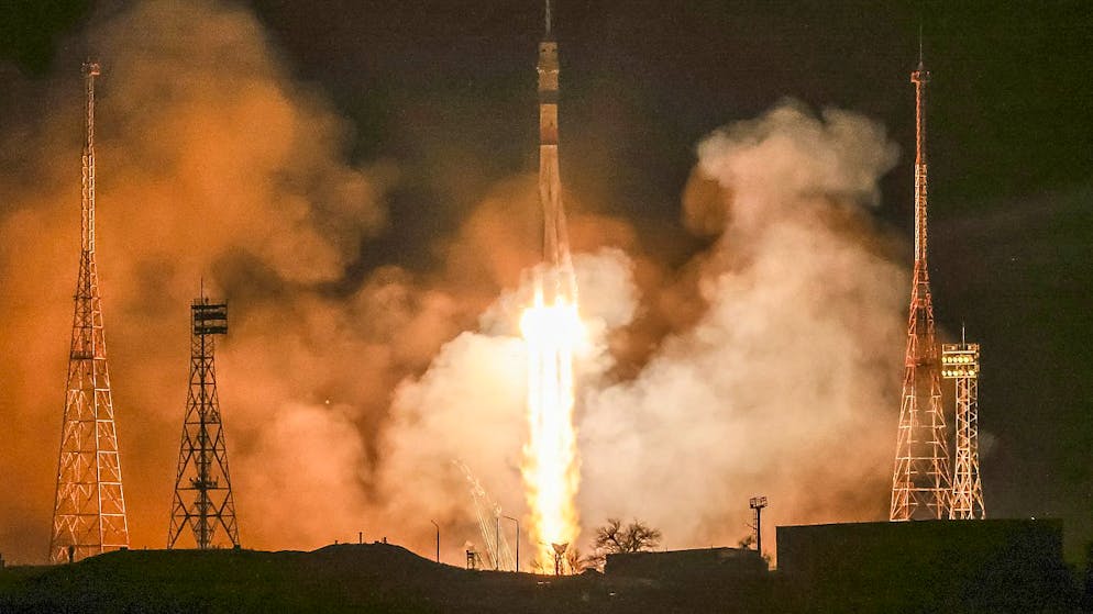 La capsula spaziale russa Soyuz MS-23 era stata lanciata vuota lo scorso febbraio (foto d'archivio)