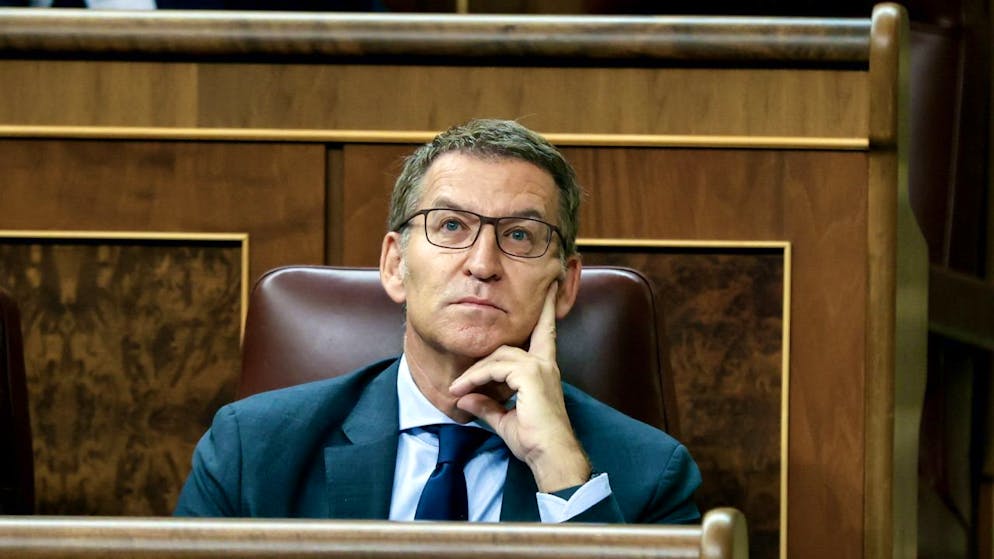 Il leader spagnolo del Partito popolare  Alberto Nunez-Feijoo