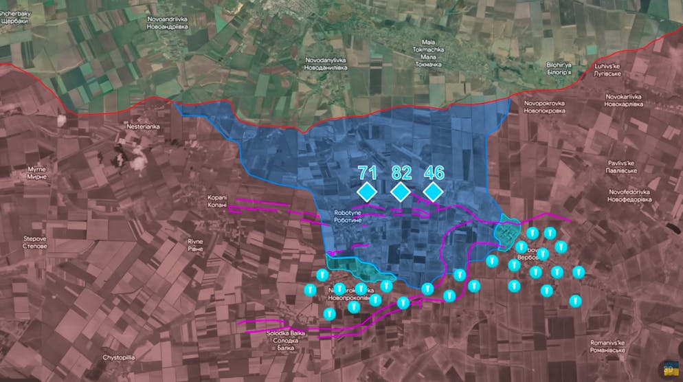 Ukrainische Artillerie schiesst derzeit Nowoprokopiwka und Werbowe sturmreif.
