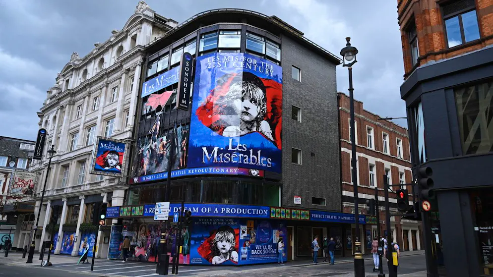 Das Sondheim Theatre in London, in dem seit Jahren «Les Misérables» aufgeführt wird.