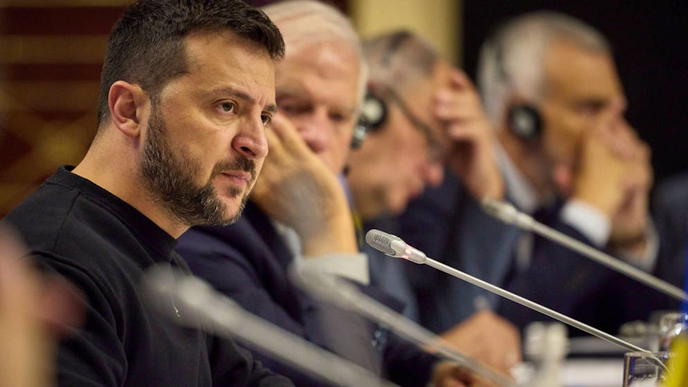 Präsident Selenskyj am inforrmelles Treffen der EU-Aussenminister in Kiew am 2.10.2023.