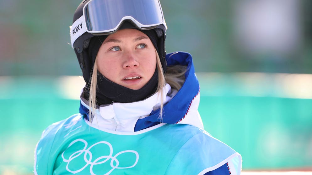 Tess Ledeux, sur le Big Air de Coire. «C’est le pire événement, c’est hyper dangereux»