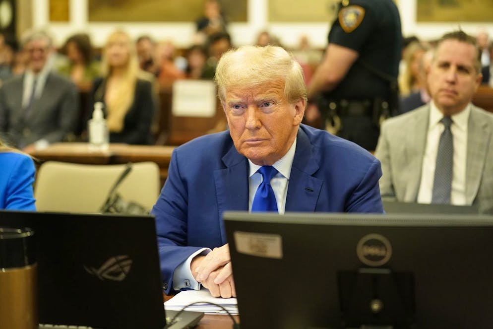Donald Trump in tribunale mercoledì a New York.