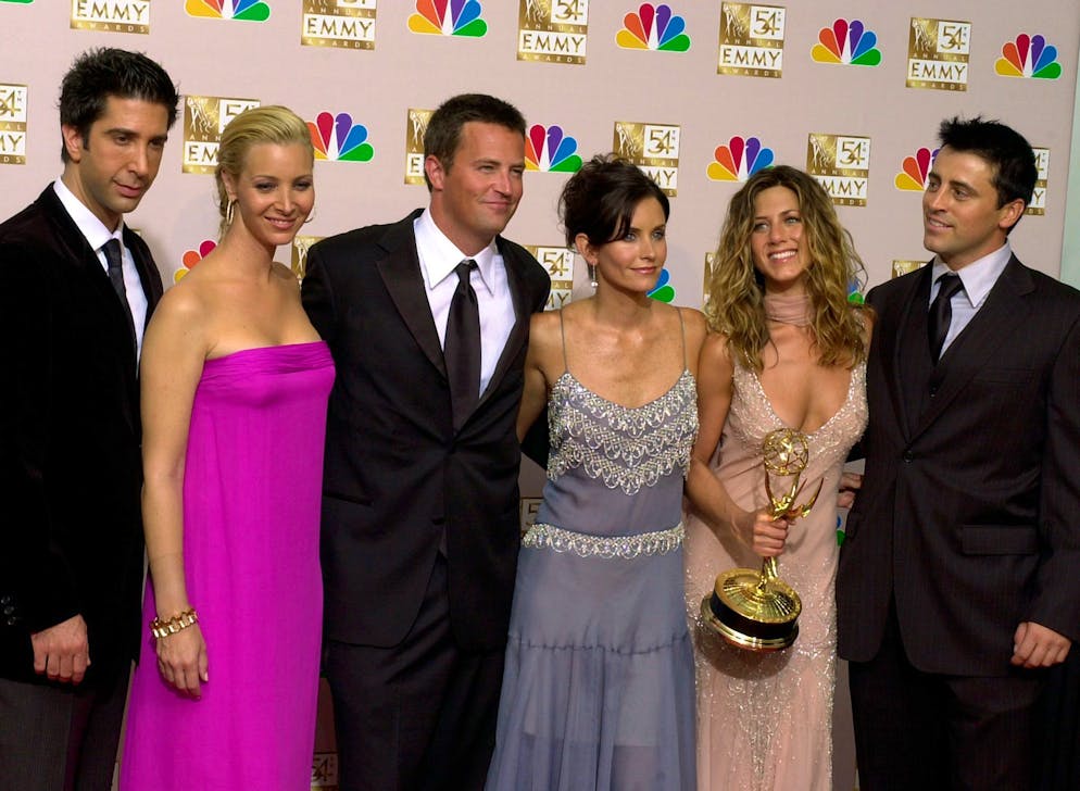 David Schwimmer, Lisa Kudrow, Matthew Perry, Courteney Cox, Jennifer Aniston und Matt LeBlanc standen für die beliebte TV-Serie «Friends» gemeinsam vor der Kamera (v.l.n.r.). Nun verabschieden sich die «Friends» von Matthew Perry.