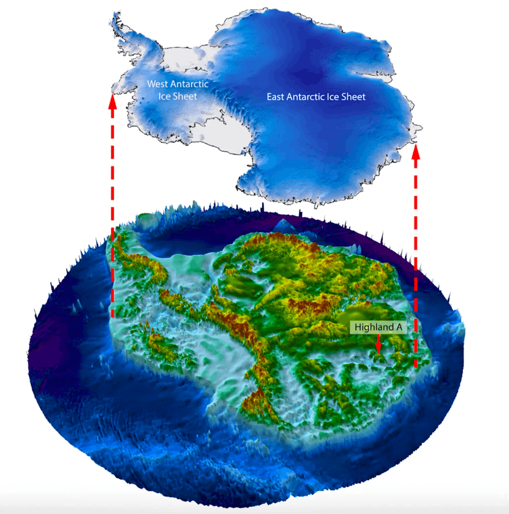 Unter dem kilometerdicken Eis der Antarktis schlummern uralte Landschaften, die noch erhalten sind.