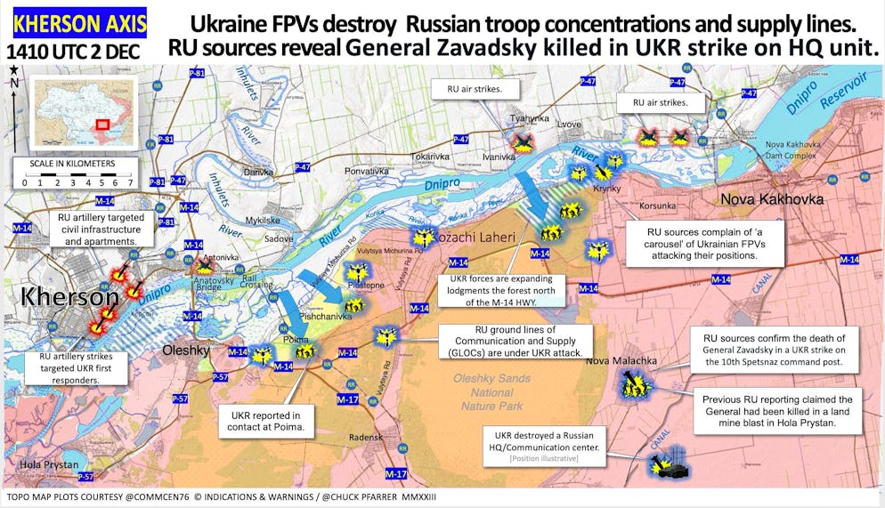 La situazione sul Dnipro.