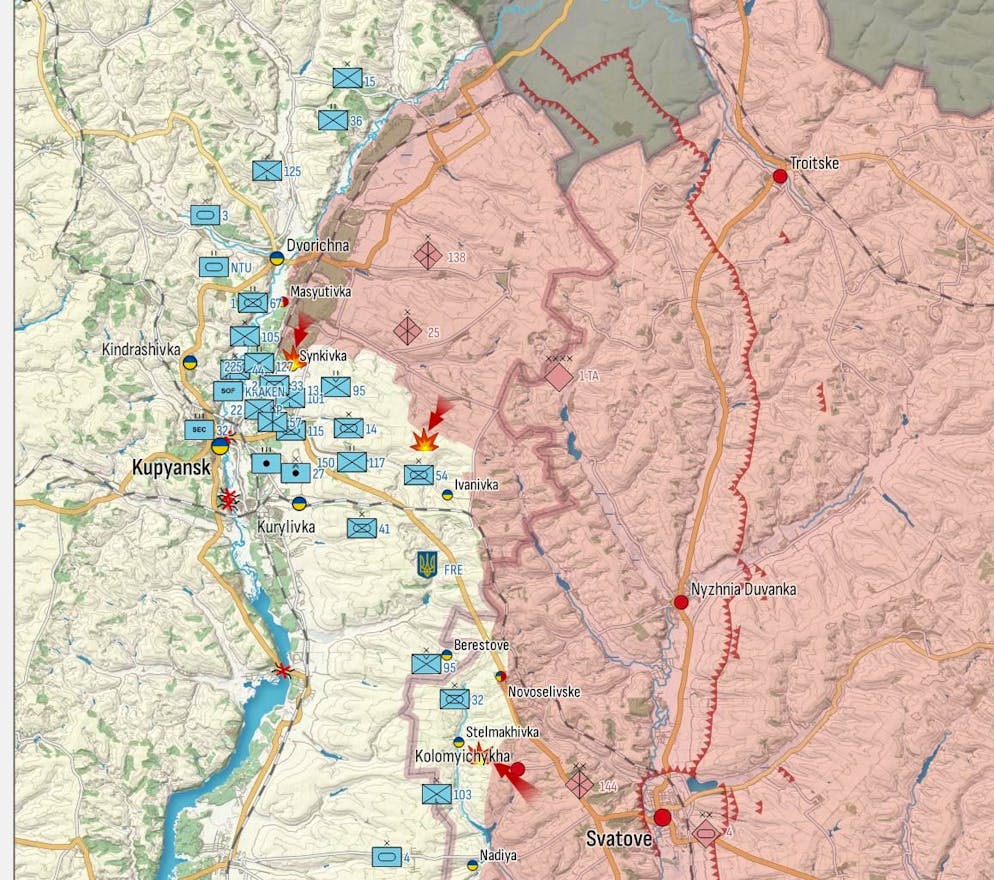 La situazione nei pressi di Kupjansk.