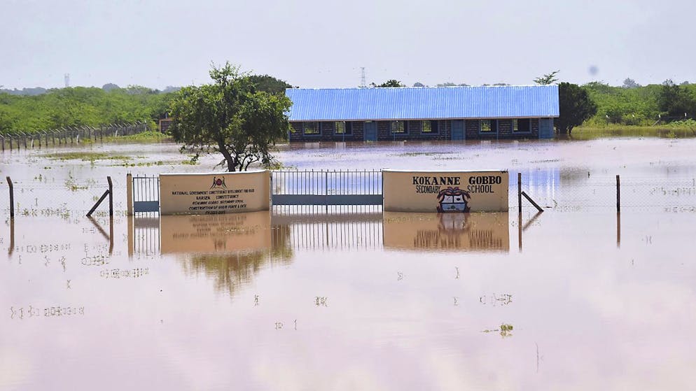 Case sommerse a causa degli alluvioni nella contea di Tana River, in Kenya