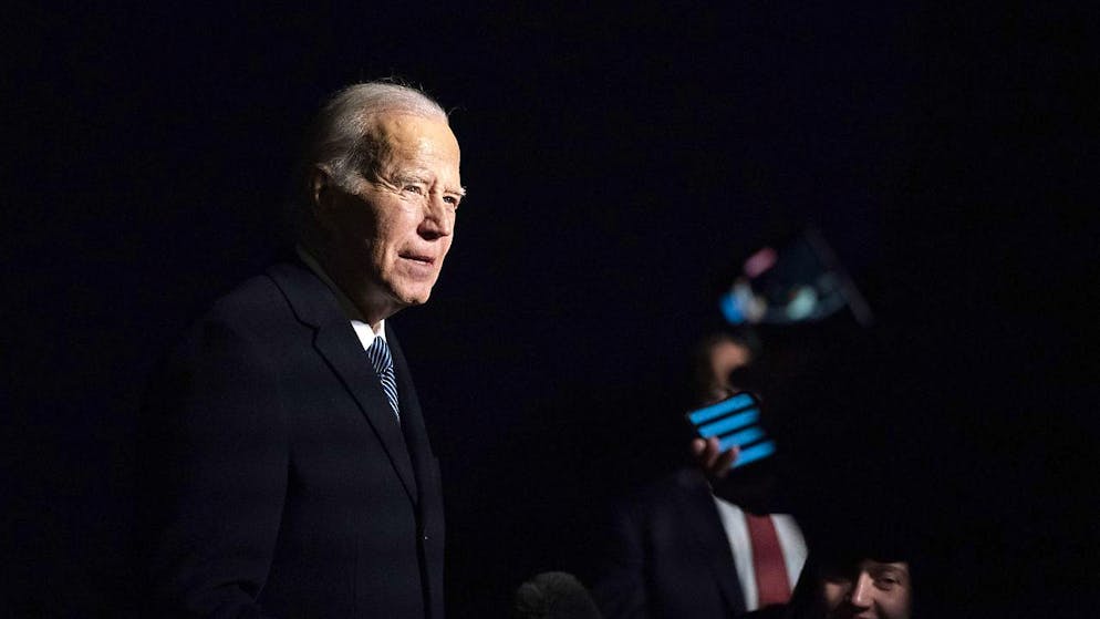 Il presidente Usa Joe Biden mentre parla a Boston