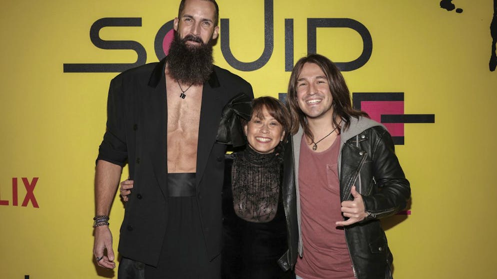 Da sinistra Sam Lantz, Mai Whelan e Phill Cain: i tre finalisti di "Squid Game: The Challenge".