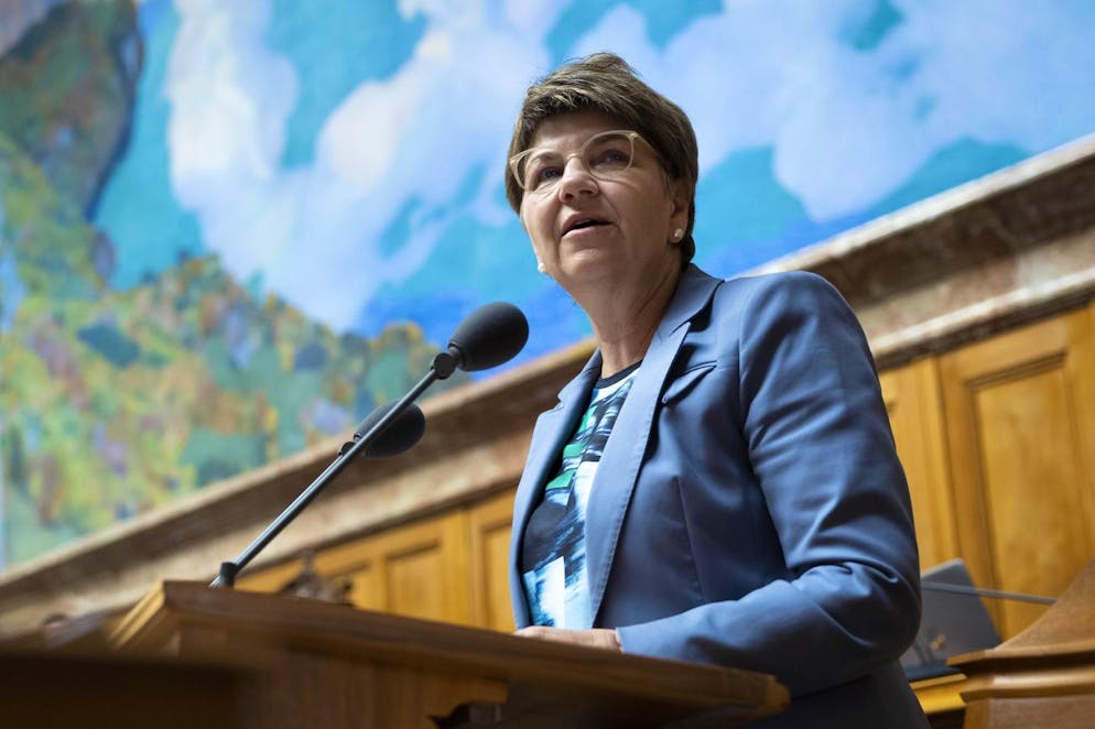 L'elezione del Consiglio federale del 13 dicembre 2023. Viola Amherd ha ottenuto 201 voti.