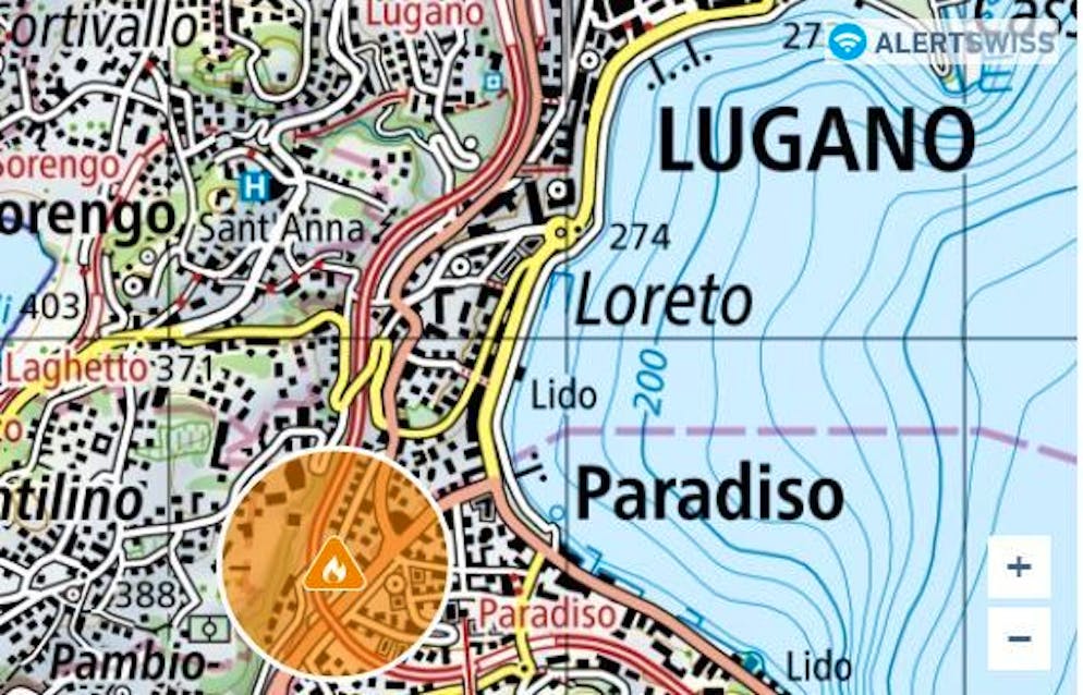 La zona interessata dal rogo.