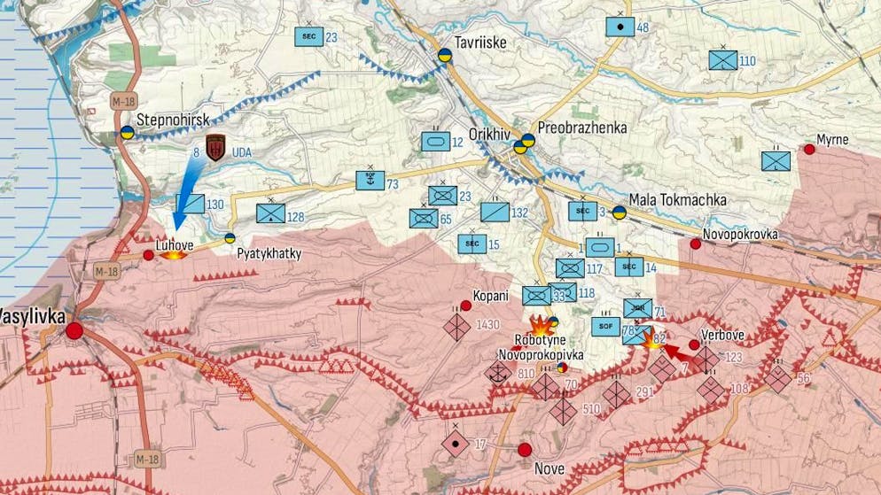 La situazione nei pressi di Robotyne a Zaporizhia.