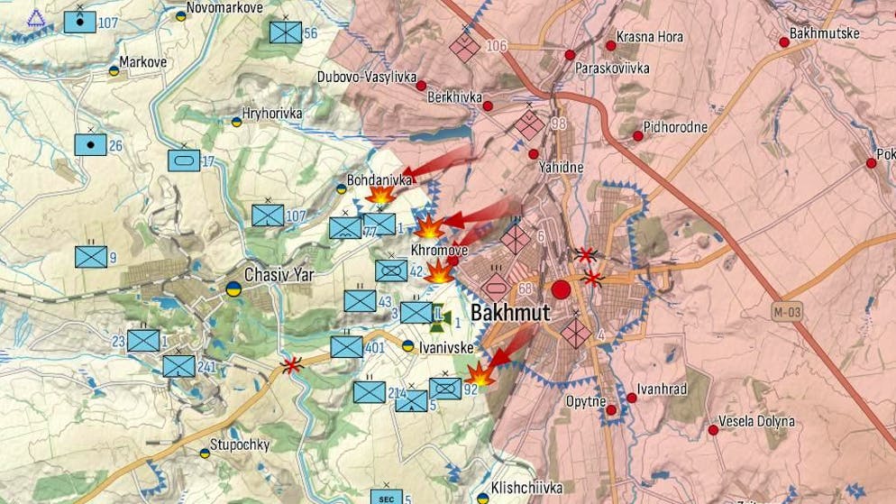 La situazione a Bachmut il 13 dicembre.