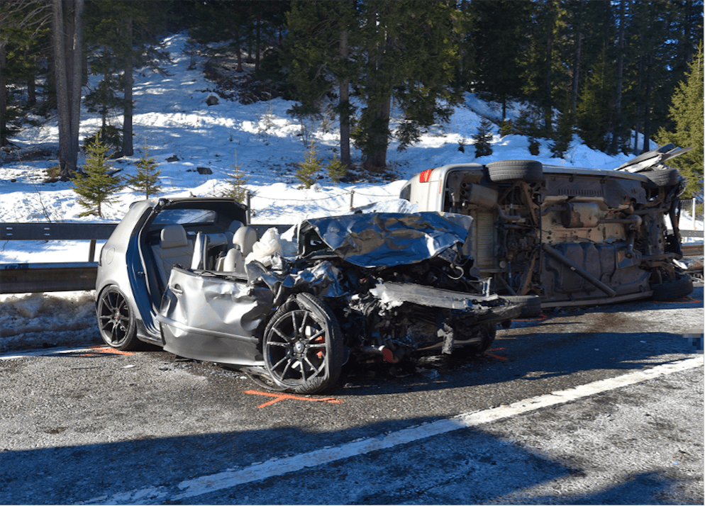 I veicoli coinvolti nell'incidente. 