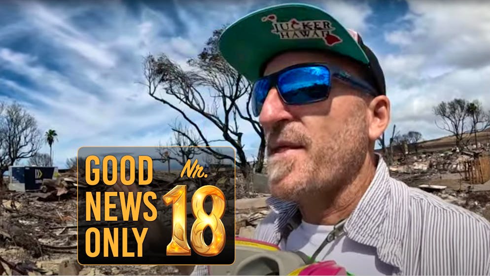 Mike Jucker in der Brandzone von Lahaina, Maui