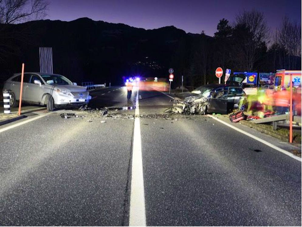 Le vetture dopo l'incidente. 