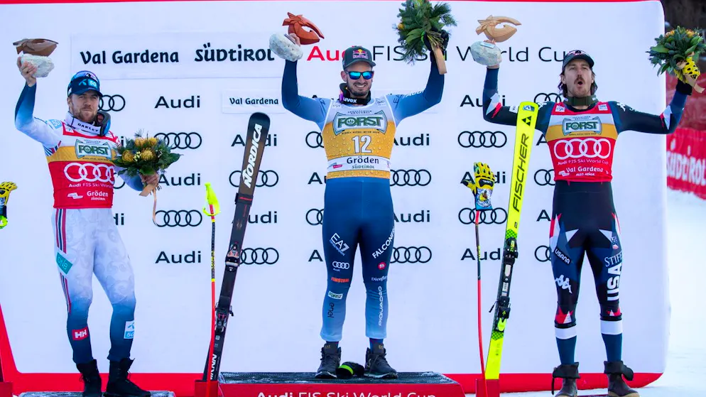 Ein Podest ohne Marco Odermatt: Das gab es in dieser Saison in Abfahrt, Super-G und Riesenslalom kumuliert erst ein einziges Mal.
